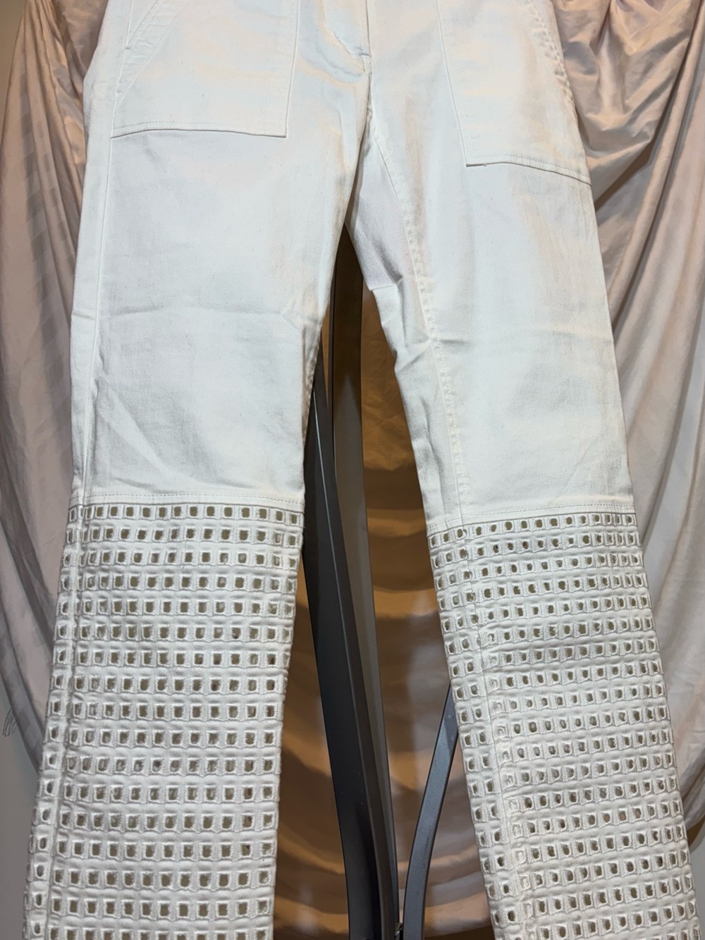 Plenty By Tracy Reece White Eyelet Combo Jeans NWT